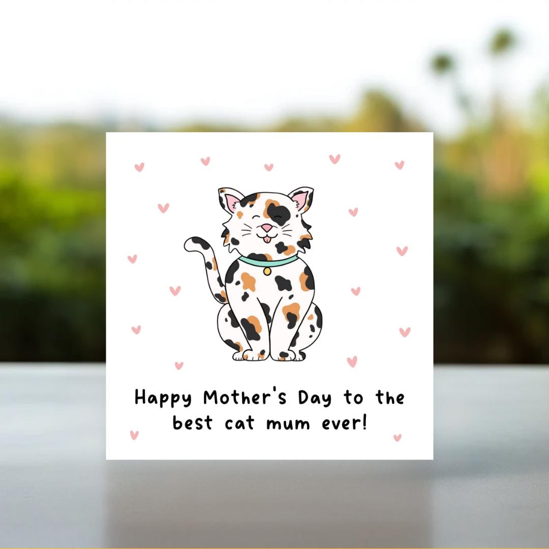 Best Cat Mum Happy Mother's Day Card | To Mum From The Cat, Mothers Day Card From Cat, Happy Meowthers Day Card, Cat Mum Mother's Day Gift