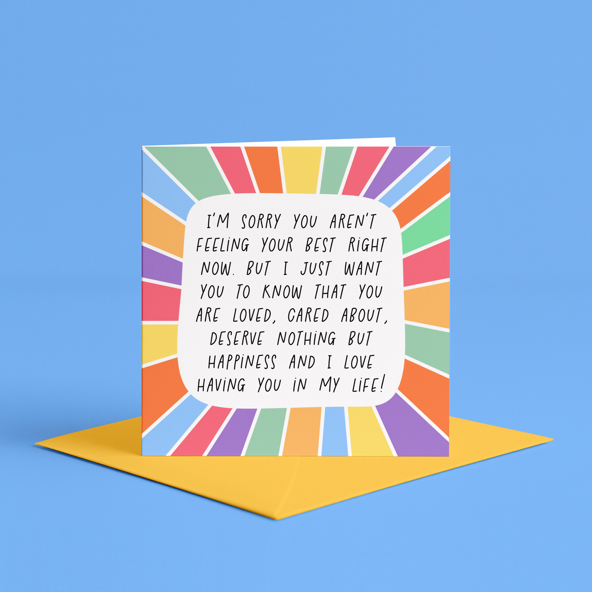 Thinking of you card, Get well soon card, Just because card, Positive vibes card for friend, sorry about your breakdown card, positive thinking greeting card, Motivational greeting card for her, thinking of you card for him, colourful card for friend