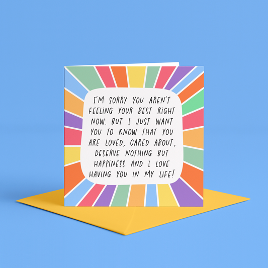 Thinking of you card, Get well soon card, Just because card, Positive vibes card for friend, sorry about your breakdown card, positive thinking greeting card, Motivational greeting card for her, thinking of you card for him, colourful card for friend