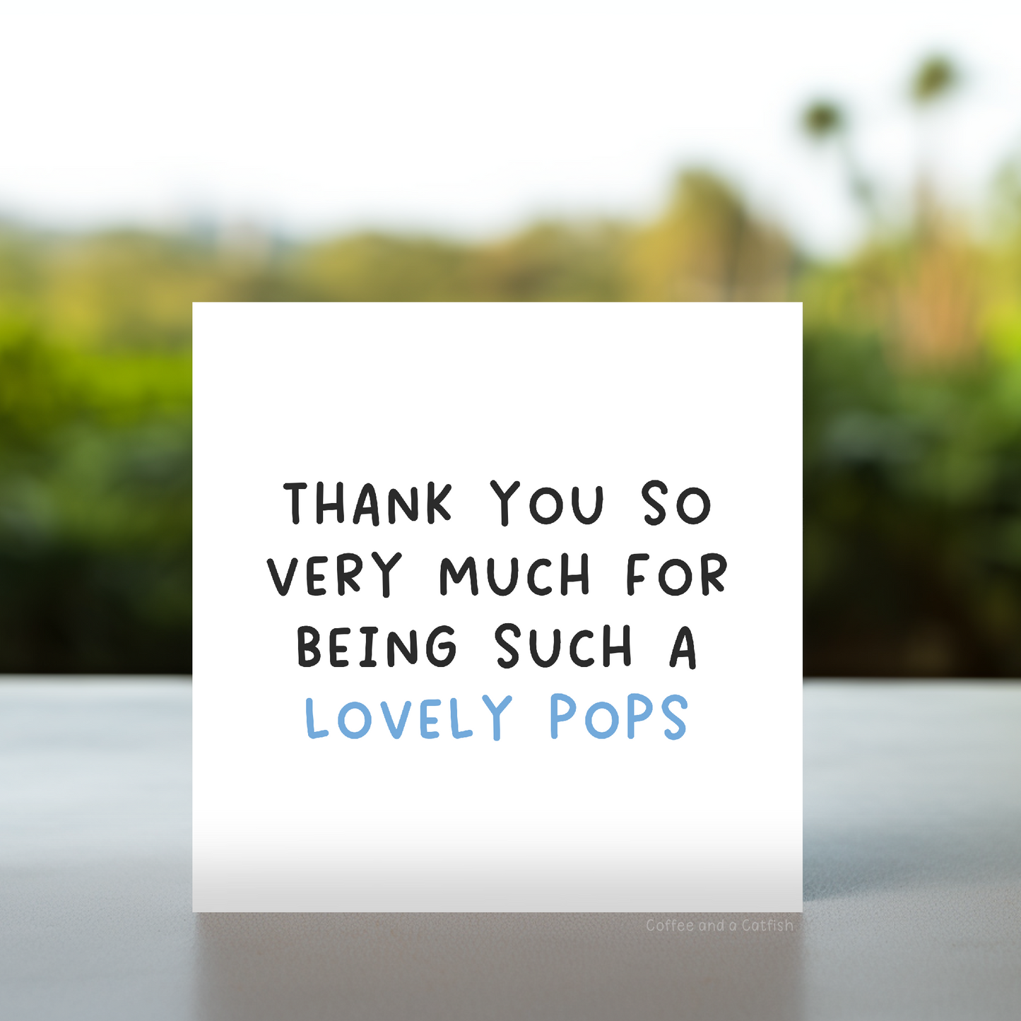 Personalized thank you pops card, Handmade pops thank you card, pops thank you card with message, Cute thank you pops card, Elegant thank you pops card, pops thank you card from grandchild, pops thank you card from grandson, to my favourite pops