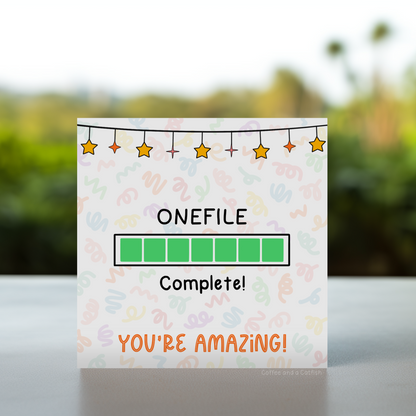 Onefile Complete Card | Veterinary Cards image 2 student vet nurse gift, vet nurse card message, newly qualified vet nurse, veterinary professional congratulations, vet nurse accomplishment, proud vet student, vet tech success, OneFile portfolio done, vet nurse progress log done