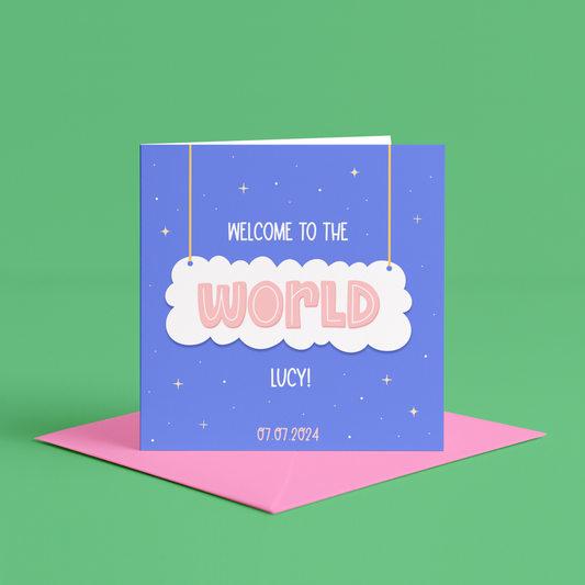 Cute personalised new baby card girl, new baby girl cards, welcome to the world baby girl card, welcome to the world baby card, congratulations on your daughter cards, personalised new baby cards, personalised card for new parents, personalised baby, Congratulations on your baby girl card, new baby girl card, card for new parents, congratulations on your new daughter welcome to the world card girl, personalised new baby card girl, personalised congratulations on your baby girl card with name