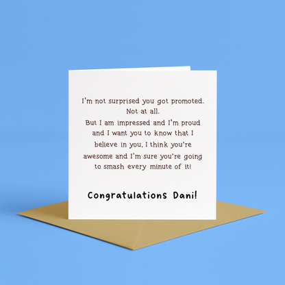Personalised Congratulations On Your Promotion Card, Congratulations Promotion Card, Customised New Job Role Card, Personalised Promotion, Personalised You Got Promoted Card, Promotion Card, New Job card, Congratulations Card, Exciting Times Card, Rose Gold, Gold, Rainbow Foil, Personalised Promotion Card – New Job Card - Career Milestone Card - Good Luck Card - You've Got This Card - You Can Do It Card - Coworker