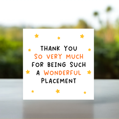Thank you card for university placement experience, University placement thank you card printable, University placement thank you card with message
student placement thank you card