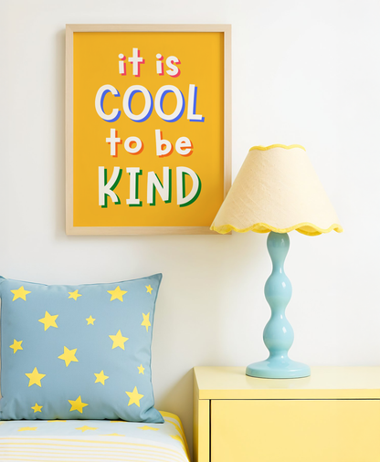 colorful kindness quote print, be kind sign with rainbow text, cheerful motivational poster, inspirational kids room print, A5 kindness rainbow art, bright kids wall typography, quote print for early learners, friendly font kindness sign, schoolroom rainbow message art, character building poster print, wall art for empathy education, vibrant A3 motivational poster, be kind always wall quote, positivity wall decor for kids, uplifting classroom sign, rainbow feel good message wall art, be kind art