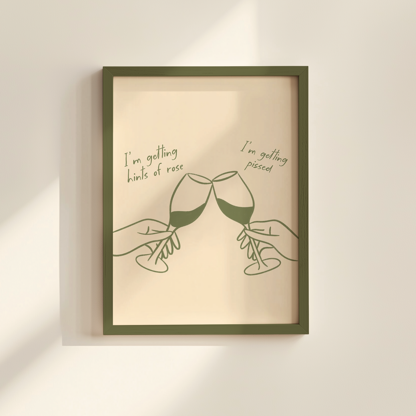 'Getting Pissed' Sage & Green Christmas Print