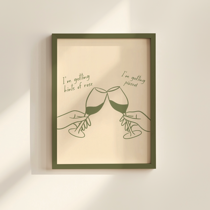'Getting Pissed' Sage & Green Christmas Print