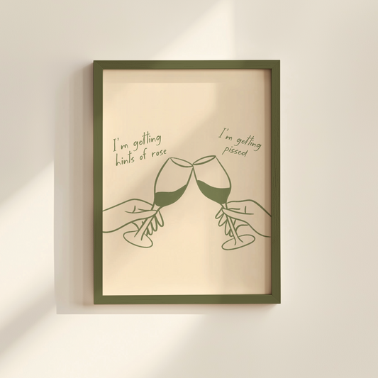 'Getting Pissed' Sage & Green Christmas Print