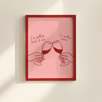 'Getting Pissed' Pink & Red Christmas Print