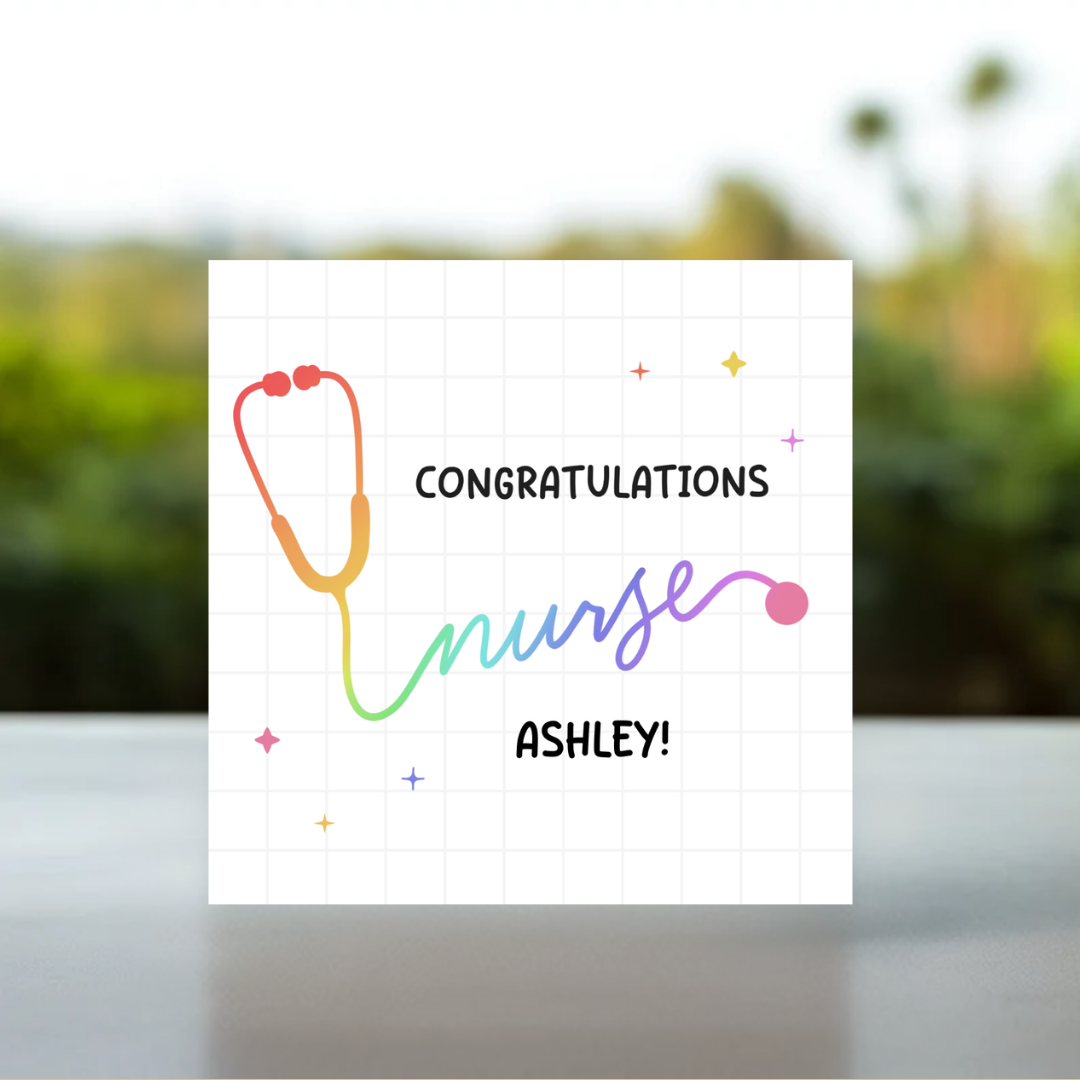 Personalised Nurse Grad Top Card, Graduation Nurse Card, Qualified Nurse, Congratulations Nurse Card, Newly Qualified Nurse, Nurse Name Card, Graudation Congratulations Card, Personalised Doctor Graduation Card For Her, Nurse Graduation Card, Proud Of You New Doctor Card
