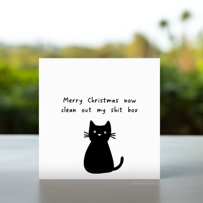 sweary christmas card from the cat, to dad from cat christmas, to mum from cat christmas, cheeky black cat christmas card, rude black cat christmas card, sweary black cat christmas card, cat pun christmas card, cat lover christmas card, cat owner