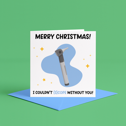 Funny Medical Christmas Cards, Otoscope Christmas Card, Doctor Christmas Card, Veterinary Christmas Cards, Joke Medical Christmas Cards, funny christmas cards for veterinary staff, funny christmas card for GP, funny christmas card for ear doctor, funny christmas cards for veterinarian, funny christmas cards for medical workers, funny christmas cards for doctors, funny christmas cards for nurses, funny christmas cards for veterinary surgeons, funny christmas cards for veterinary receptionists