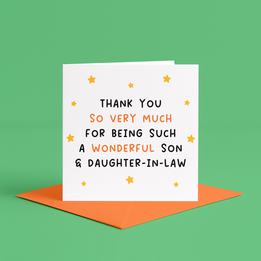 Son and daughter in law greeting card, Card for son and daughter in law, Son and daughter in law love card, Special card for son and daughter in law, Best wishes card for son and daughter in law, Son and daughter in law anniversary card, for daughter