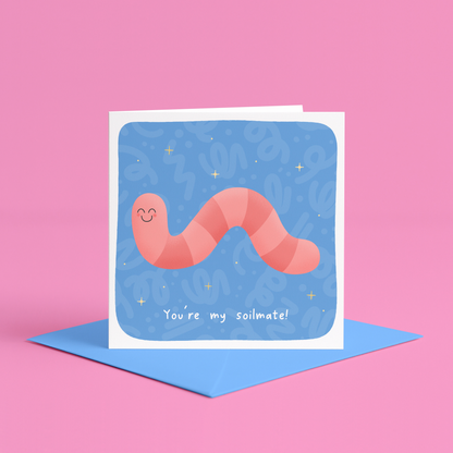 Cute Worm Themed Anniversary Card, To My Soulmate Card, Illustrated Love Card, Cute Card for Boyfriend Girlfriend Husband Wife Fiance, Soulmate card, Worm illustration card, To my soulmate card, Cute worm card, Soulmate greeting card, Funny soulmate card, Worm art card, Soulmate card Etsy, Romantic worm card, Illustrated soulmate card, Unique soulmate card