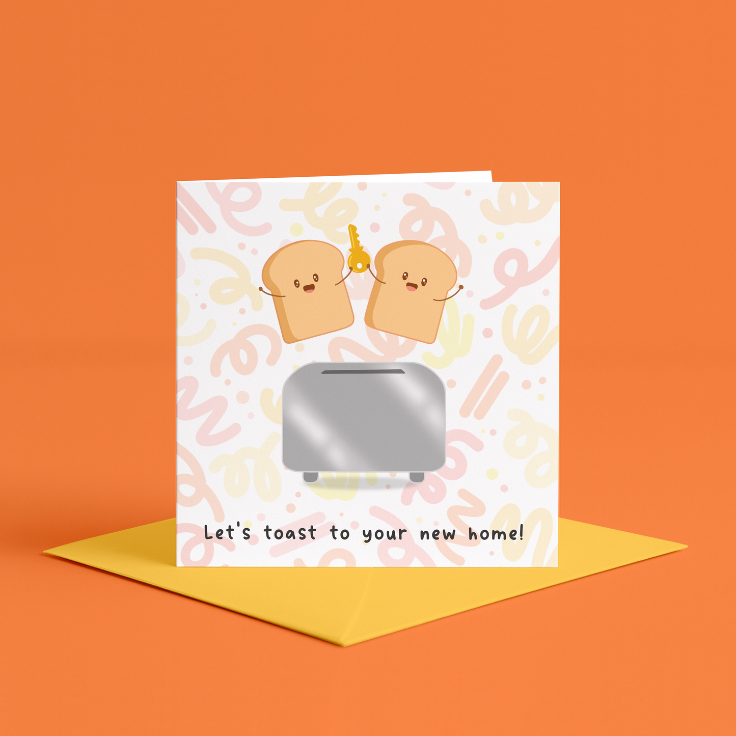 New home card, cute new home card, kawaii new home card, funny new home card, illustrated housewarming card, toast new home card, food themed pun card, Lets toast to your new home card, housewarming toast card, key pun card, food pun new home card, hand-drawn toast card, kawaii toast couple, cute key and toast card, toast holding key card, new house pun card, cute home illustration, kawaii house key card, adorable housewarming card, hand-illustrated pun card, cute new home cards hand illustrated