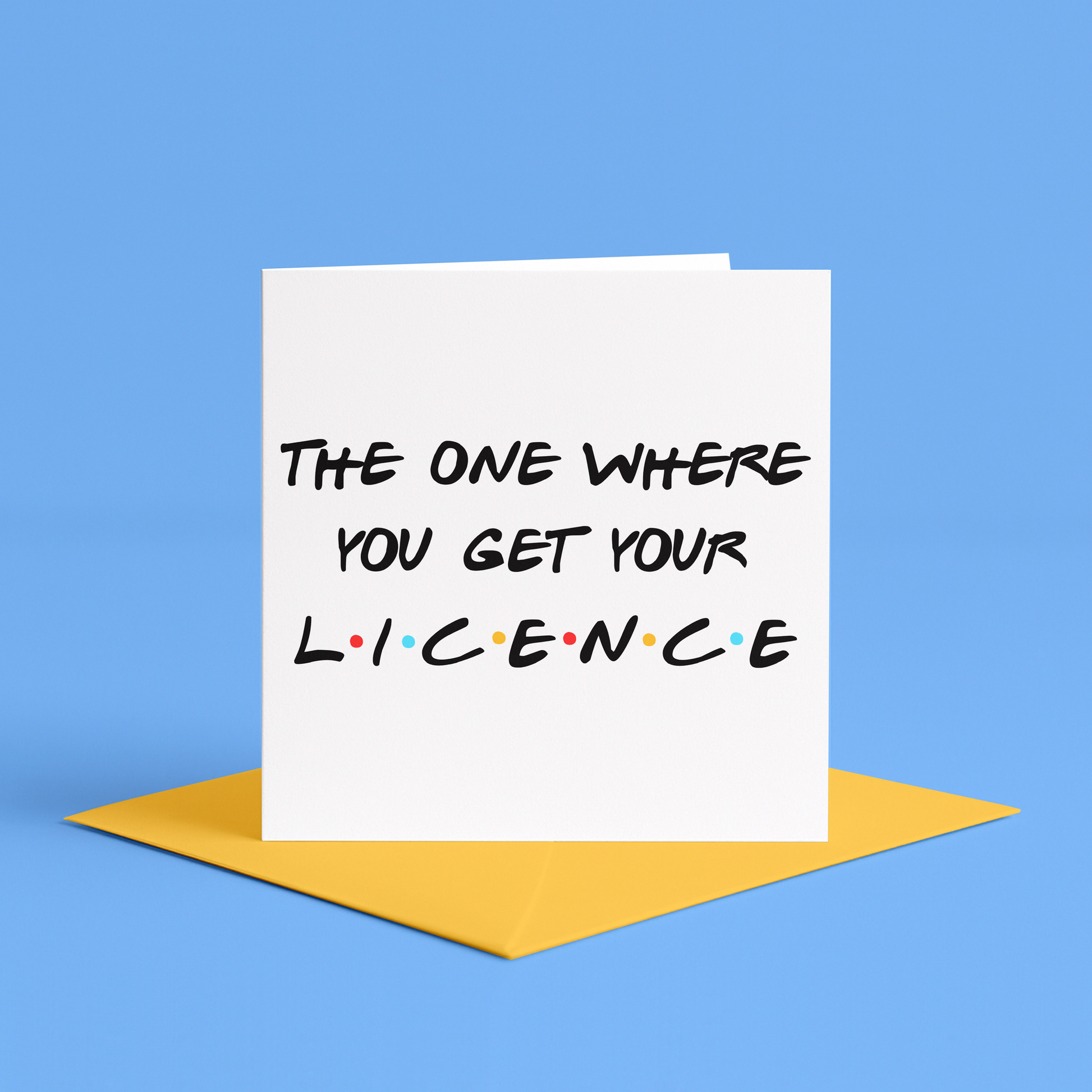 Friends TV show congratulations card, The One Where You Get Your Drivers Licence card, Friends themed drivers license card, Funny Friends congratulations card, Drivers license card for Friends fans, TV show inspired congratulations card for driving, Funny Driving Test Pass Card, The One Where You Get Your Drivers Licence, Friends Reference Congratulations Passing Your Driving Test Card, congratulations card
Pop culture reference driver's license card
The One Where You Get Your License card