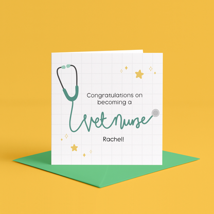 Congratulations Registered Veterinary Nurse Card | Vet Nurse Graduation Card, Well Done Registered Vet Nurse, for RVN, Qualified Vet Nurse, VET Nurse Congratulations Card-New Job-Qualification-Registered Veterinary Nurse Exams-Newly QUALIFIED Vet Nurse-Animal Nurse-RVN