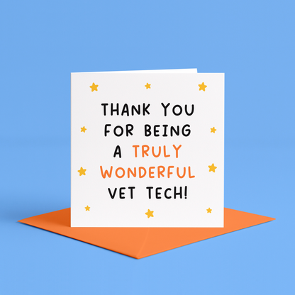 Vet Tech Thank You Card, Veterinary Technician Appreciation Card, Card for Vet Tech week, Thank You to my Vet Tech Card, wonderful vet tech, thank you card for vet tech, vet tech week card, veterinary technician card, thank you to the vet tech card, Thank you for being a wonderful vet tech card, Funny vet tech week thank you cards, digital download veterinary gift, vet tech week gift, vet gift, printable vet tech gift, vet tech week, to a fantastic vet tech card, well done vet tech card, vet