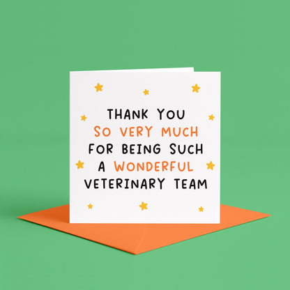 Best veterinary team thank you card, Veterinary team appreciation card, Thank you veterinary team card, Veterinary staff gratitude card, Vet team thank you card, Veterinary clinic thank you card, thank you to the veterinary staff card, thank you vet