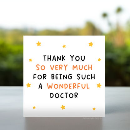 Thank you card for GP, Thank you card for specialist, Thank you doctor greeting card, Personalized doctor thank you card, Doctor appreciation greeting card, Thank you card for caring doctor, Doctors thank you card, Thank you card for family doctor