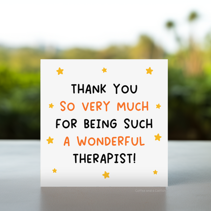 Thank You Therapy Card, Therapist Greeting Card, Thank You To My Therapist Card, Cards for Therapists, Therapist Thank You Cards, Thank You Therapist Cards, Cards for a Therapist, therapy appreciation card, psych appreciation card, for psychologist
