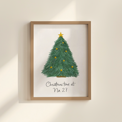 'Christmas At Ours' Personalised Print