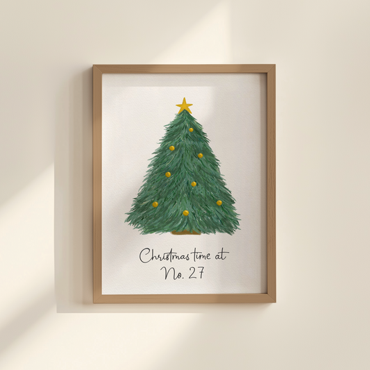'Christmas At Ours' Personalised Print
