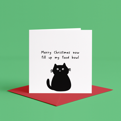 Merry Christmas From The Cat Card, Merry Christmas Funny Cat Card, Black Cat Christmas Card, Funny Cat Christmas Cards, Cat Dad, Cat Mum, funny christmas card from the cat, funny black cat christmas card, funny christmas card for cat owner, from cat, sweary christmas card from the cat, to dad from cat christmas, to mum from cat christmas, cheeky black cat christmas card, rude black cat christmas card, sweary black cat christmas card, cat pun christmas card, cat lover christmas card, cat owner